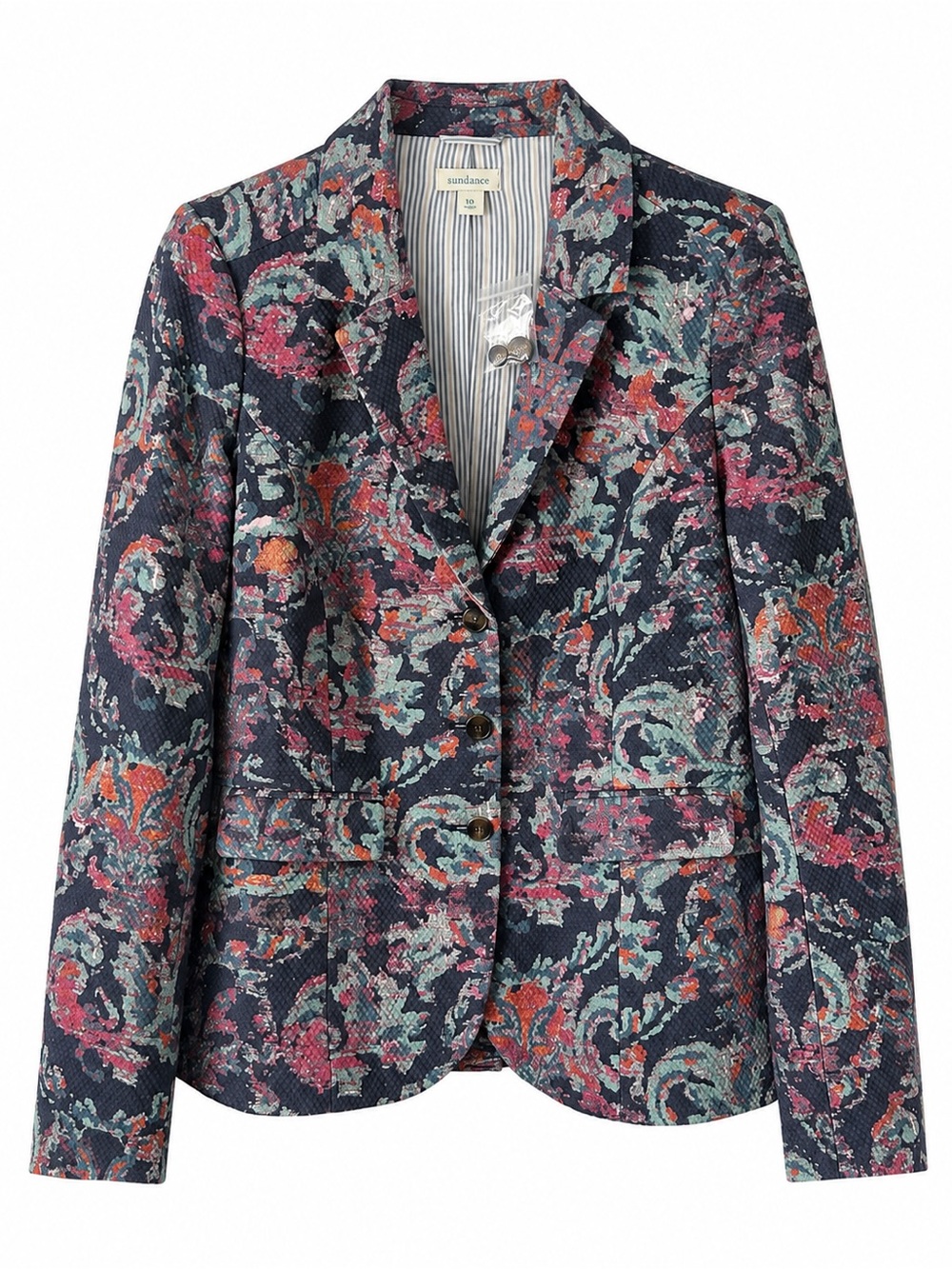 Sundance Floral Paisley Boho Blazer Cotton Colorful Large New - Picture 3 of 9